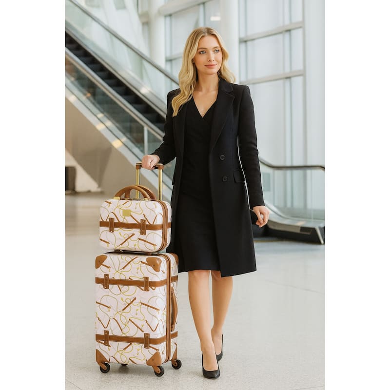 Gatsby Vintage Hardside Carry-On - NEW Airline Approved Luggage - Posh Ivory - 2 Piece