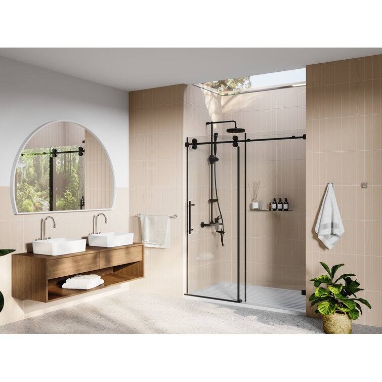 DeerValley Concord 56" - 60" W x 76" H Single Sliding Frameless Shower Door
