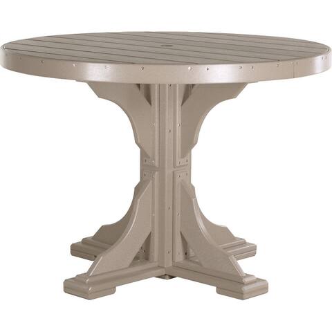 Poly Lumber Round Dining Table Set with 28" Benches