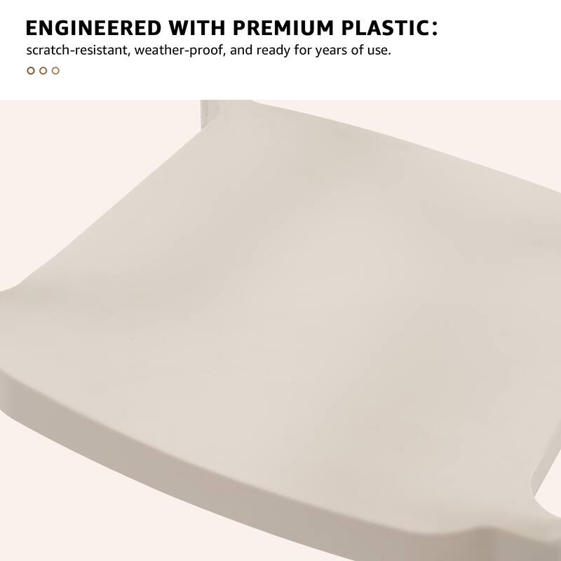 Outdoor Dining Set 9-Piece Stackable Plastic Lightweight Curved Backrest Armchair and Extendable Dining Table