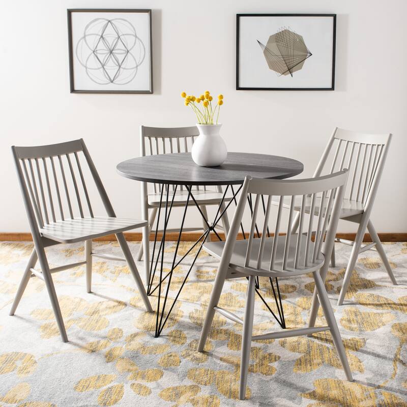 SAFAVIEH Orelia 19 Inch Black Spindle Dining Chair (Set of 2) - 21Wx22Dx34H
