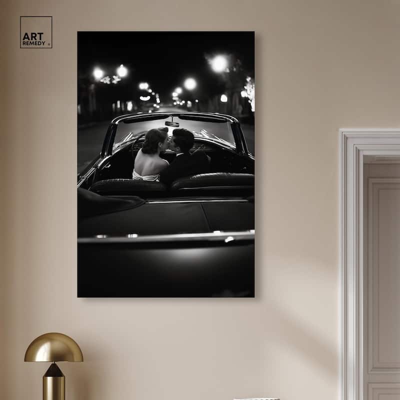 Kiss Me in the Moonlight I Canvas by Art Remedy, Gallery Wrapped