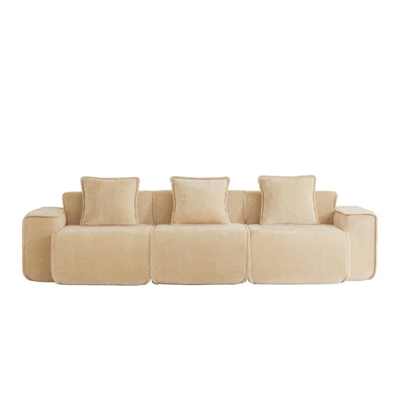 GDFStudio - Modular 3-Seater 108.66" Boneless Velvet Sofa