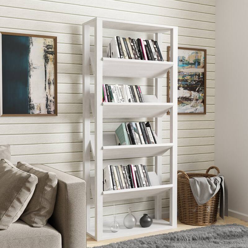 Puno Contemporary 5-Shelf Open Back Bookcase by Furniture of America
