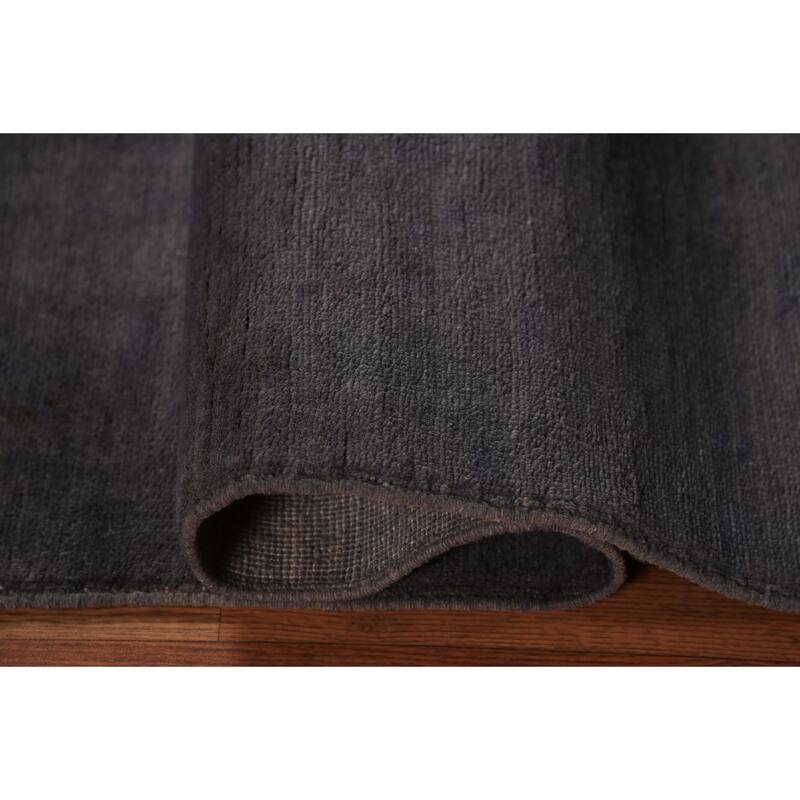 Gray Blue Gabbeh Modern Rug Handmade Wool Carpet - 3'5" x 4'10"