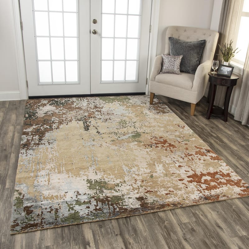 Alora Decor Noble Abstract Hand-knotted Wool Blend Rug