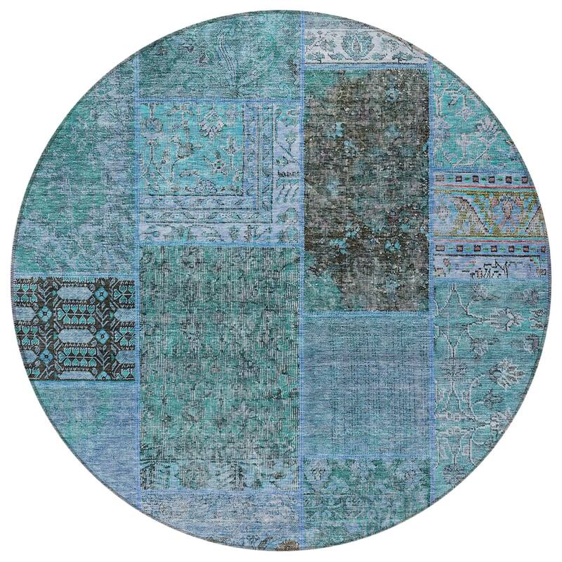 HomeRoots Patchwork Transitional Rectangle Outdoor Rug