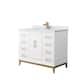 Option White, Bronze Trim, Carrara Marble Top