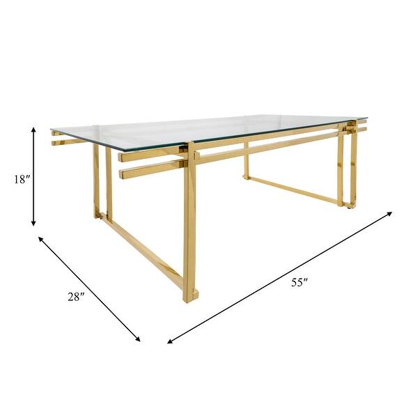 Sagebrook Home Modern Glam Metal Coffee Table with Glass Top - On Sale ...