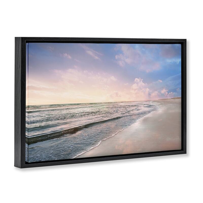 Stupell Receding Beach Shore Framed Floater Canvas Wall Art Design By Natalie Carpentieri