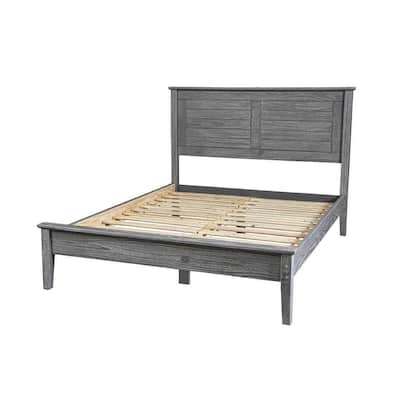 Rustic Grey Twin Size Pine Wood Coastal Dorm Platform Bed Perfect for Any Room