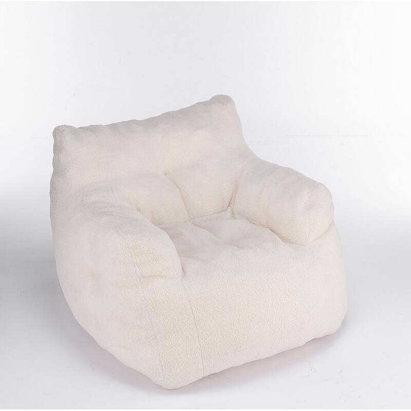 Soft Teddy Cloth Bean Bag Chair Tufted Foam Filling
