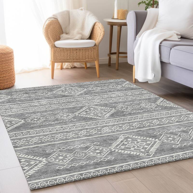 Premium Washable Super Soft Boho Globe Mayfield Rug - Gray - 10' x 14'