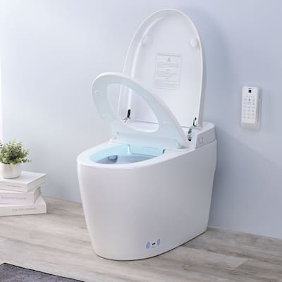 PROOX Smart Toilet, Bathroom One Piece Bidet Toilet with Warm Water,Dual Auto Flush,Foot Sensor Operation