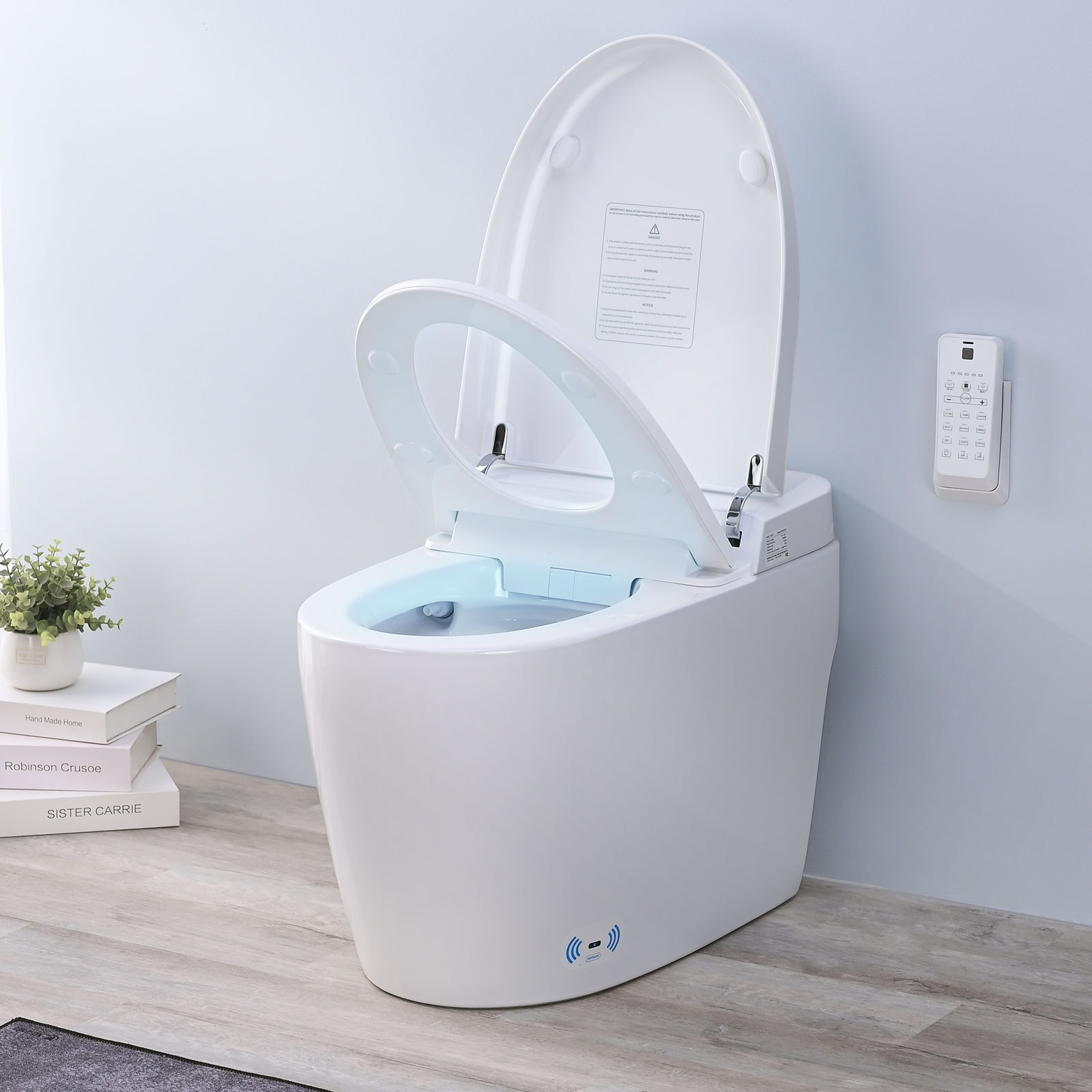 PROOX Smart Toilet, Bathroom One Piece Bidet Toilet with Warm Water,Dual Auto Flush,Foot Sensor Operation