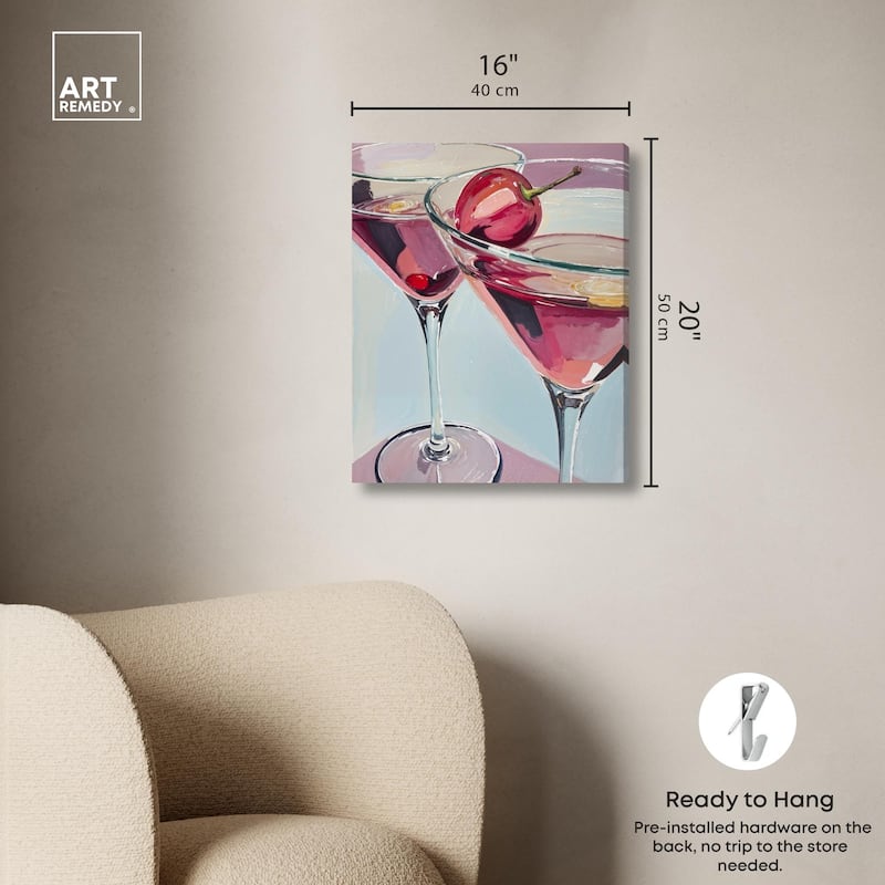 Cherry Cosmo Canvas by Art Remedy, Gallery Wrapped