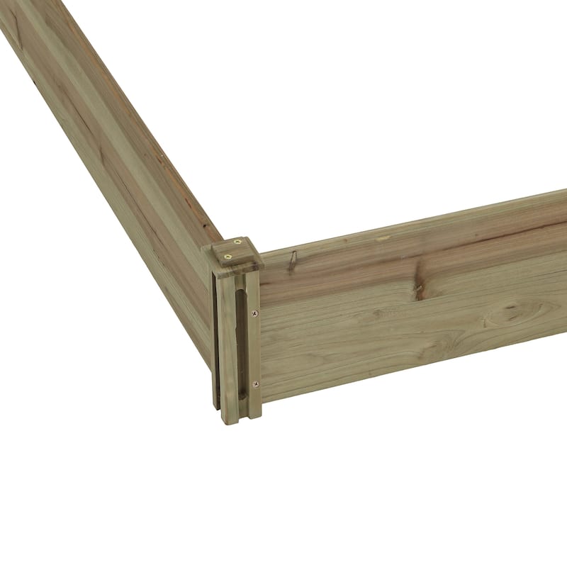 Brown Wood 3-Section L-Shaped Raised Garden Bed