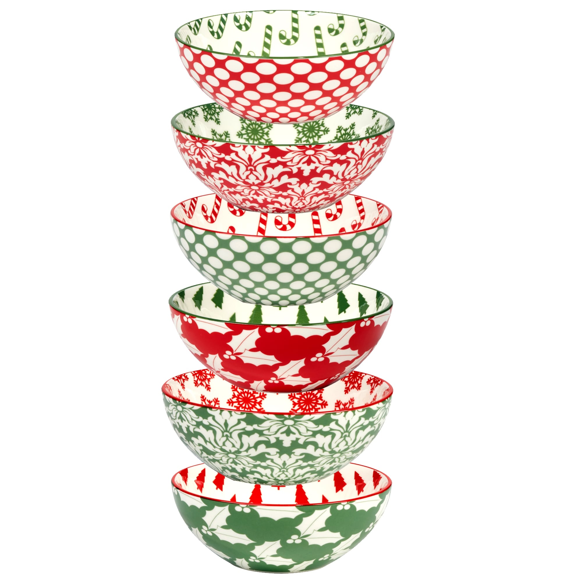 Certified International Winter Medley 30 oz. All Purpose Bowls, Set of 6 Assorted Designs - 30 oz.