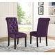 preview thumbnail 15 of 16, Roundhill Furniture Leviton Solid Wood Tufted Dining Chair (Set of 2) Purple