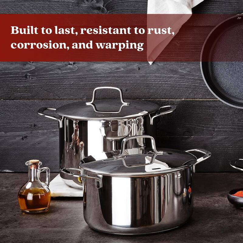 Alva Maestro 5-Ply Stainless Steel Cookware Set - Non-Toxic Pots & Pans