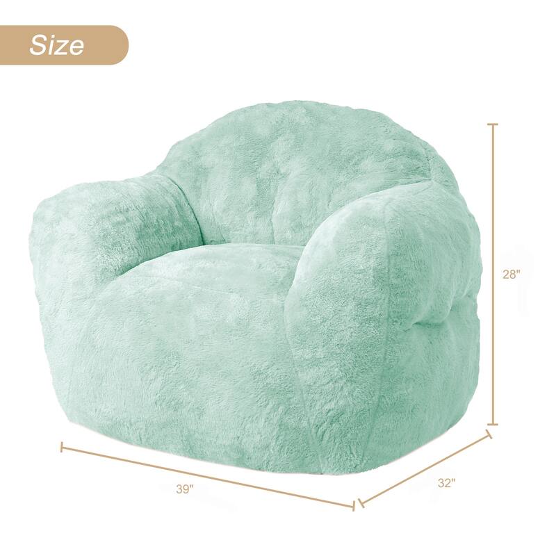 Giant Bean Bag Chair with Armrest Foam Filled Sofa Chair for Living Room Bedroom