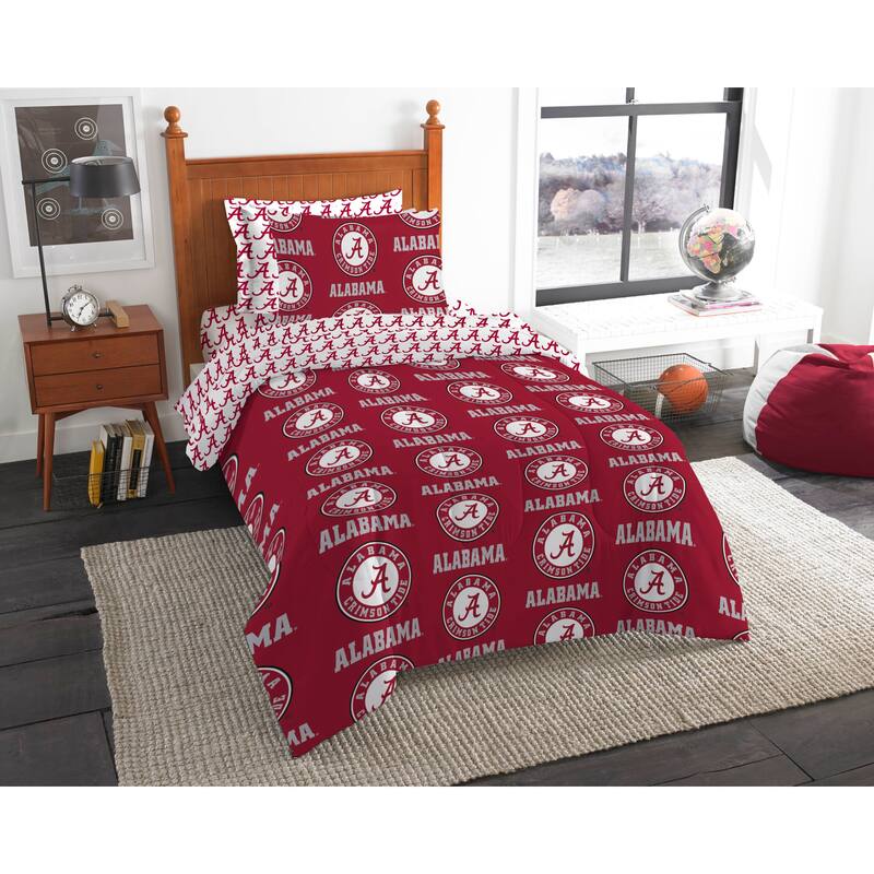 NCAA Rotary 5-piece Twin Bed in a Bag Set - Alabama Crimson Tide - Twin