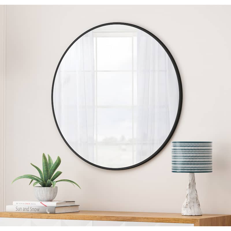 Wall Mirror Black Circular Mirror - 36 Inch - Black