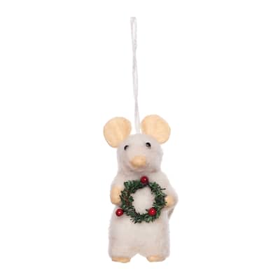 Mouse with Wreath Ornament