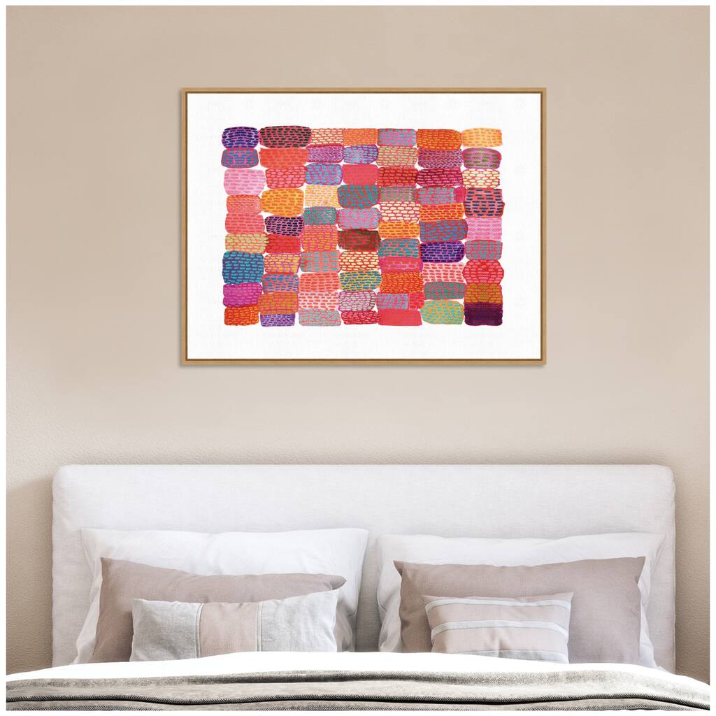 Kate and Laurel LD Palette Patchwork by Lordy Dordie Framed Canvas Wall Art Print