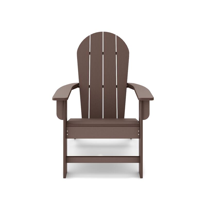 Brown Adirondack Chair - Premium Hdpe Poly Lumber For Pool (Excluding the table) - Brown