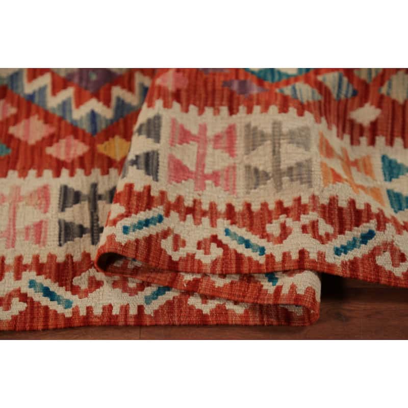 Reversable Kilim Oriental Area Rug Flatweave Living Room Wool Carpet - 9'7"x 13'0"
