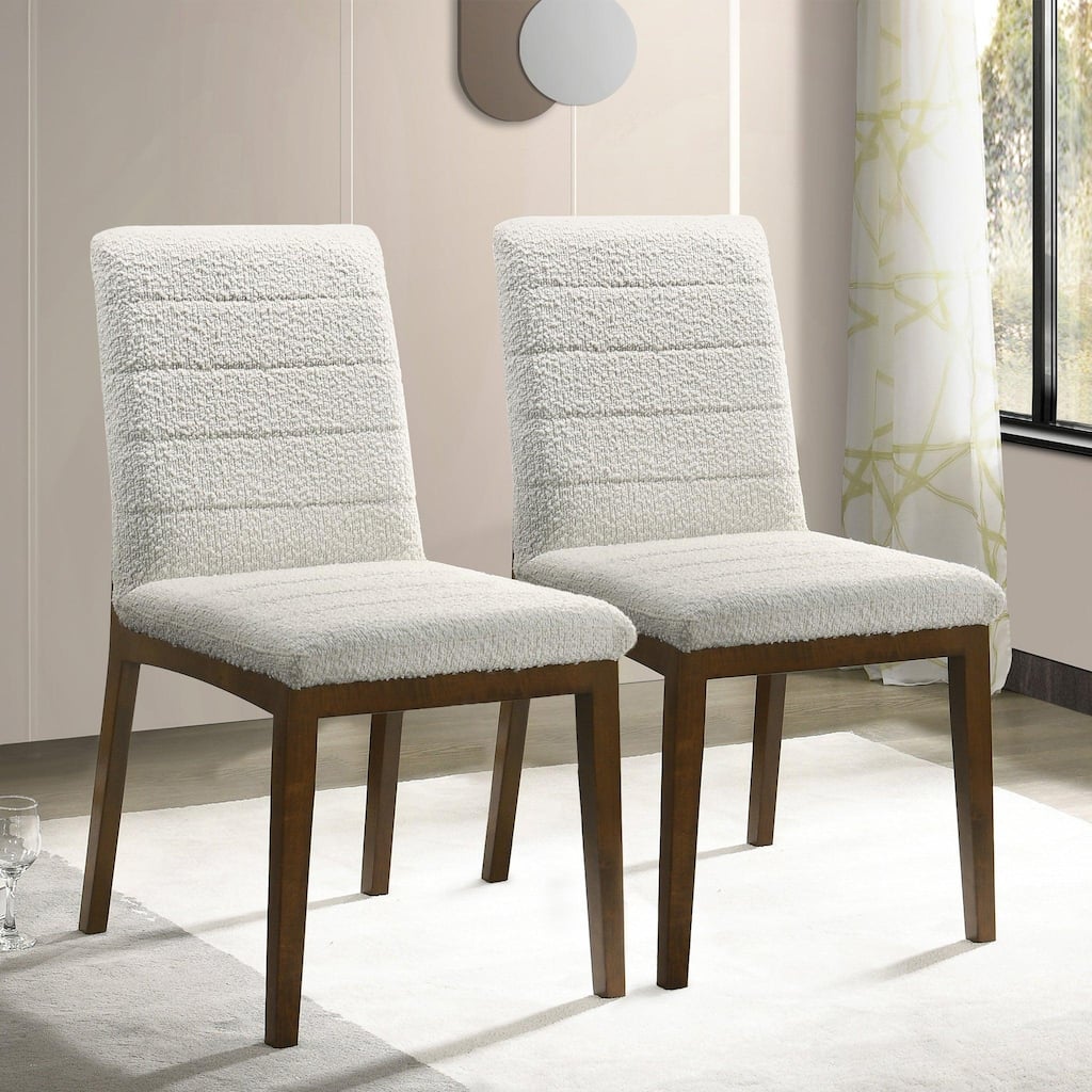 GDFStudio - Ines Modern Boucle Dining Chair with Solid Wood Frame & Foam-Padded Seat, Set of 2 - 24"