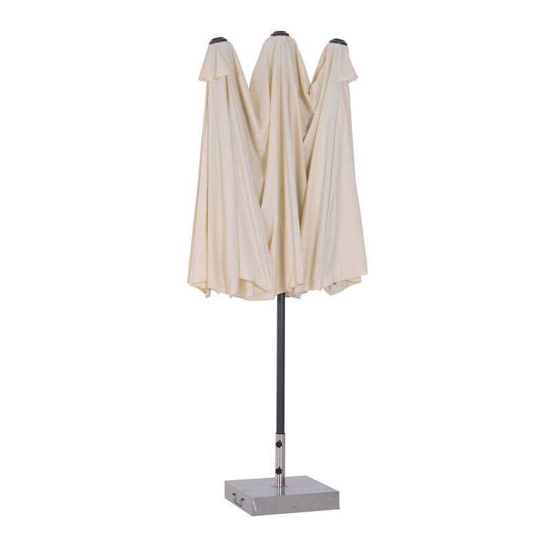 Outsunny 15-foot Steel Rectangular Double Sided Market Umbrella