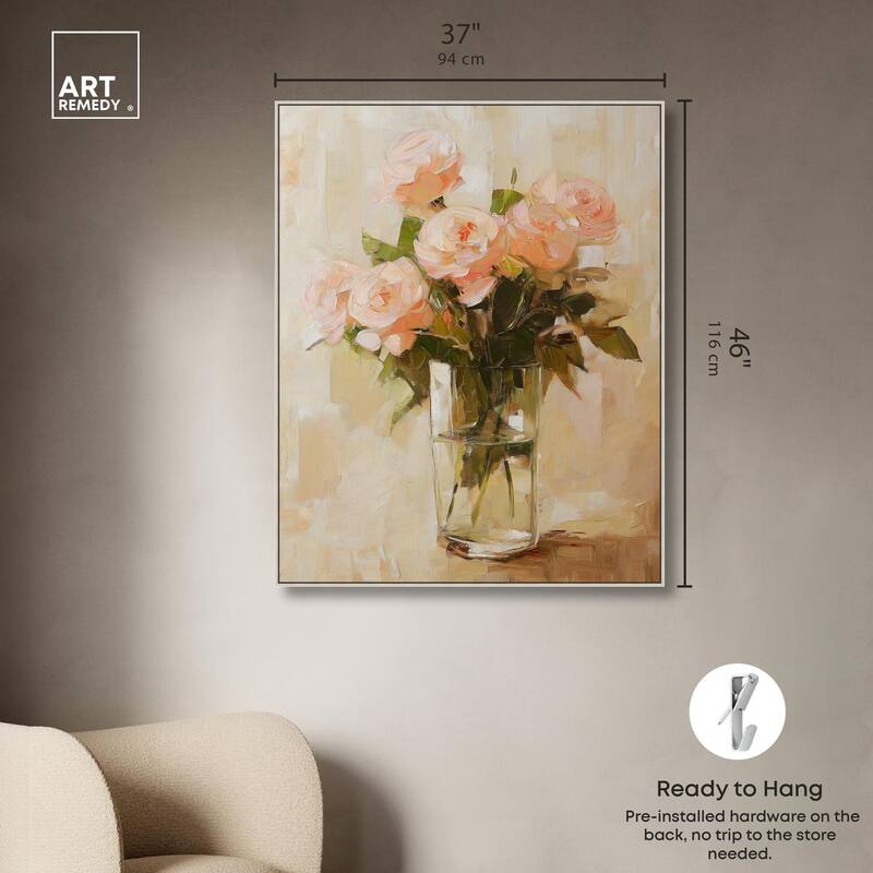 Soft Pink Blooms Canvas by Art Remedy