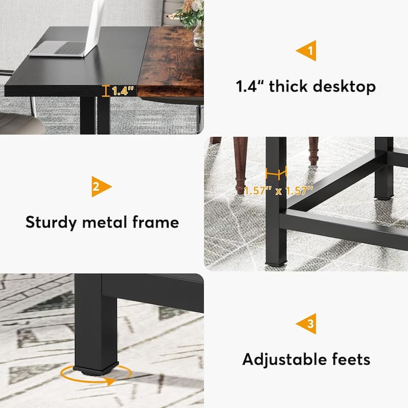 Rustic suqare dining kitchen room table for 4 ，dinner table for small space