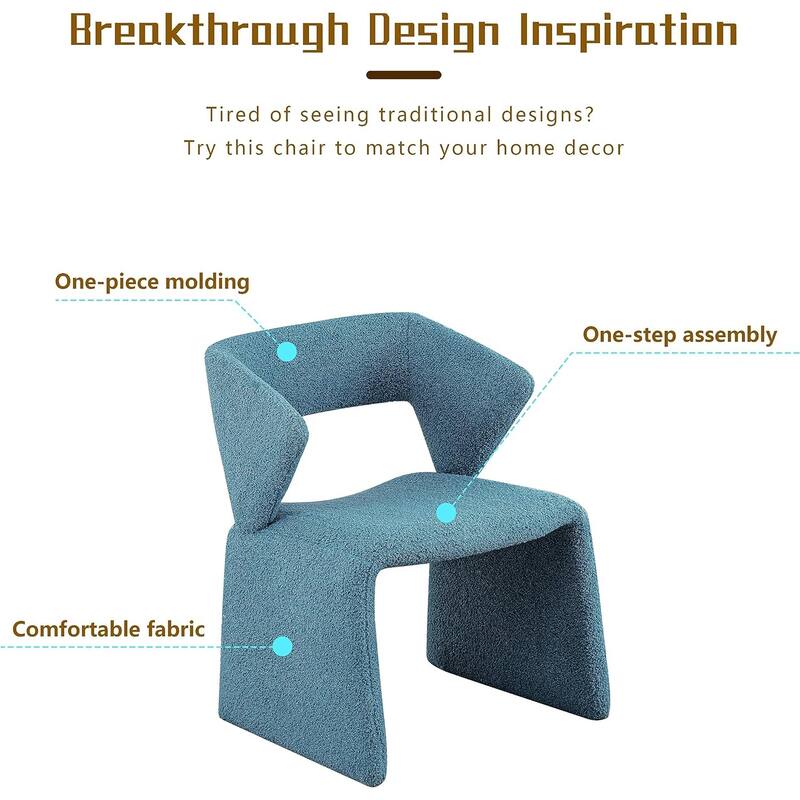 XINMICS Modern Sherpa Accent Chair, Teddy Upholstered Arm Single Sofa, Cozy Fluffy Reading Chair