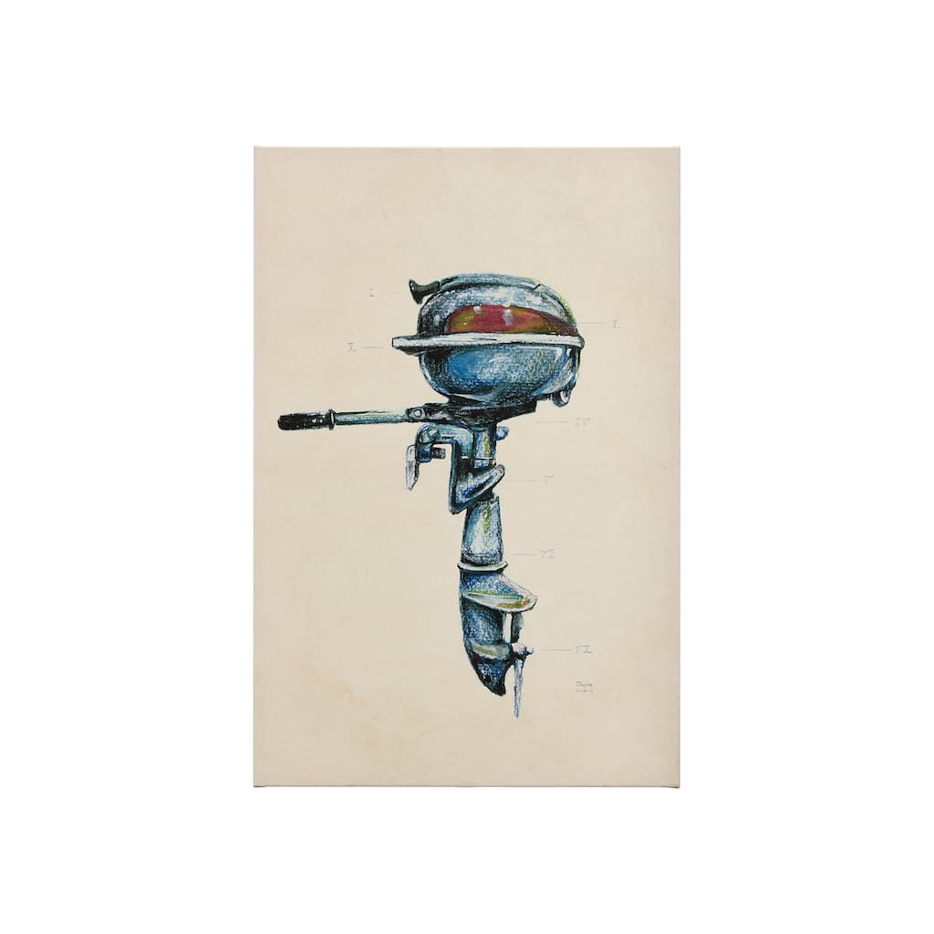 Vintage Motor I (24 x 36) Canvas Art Print