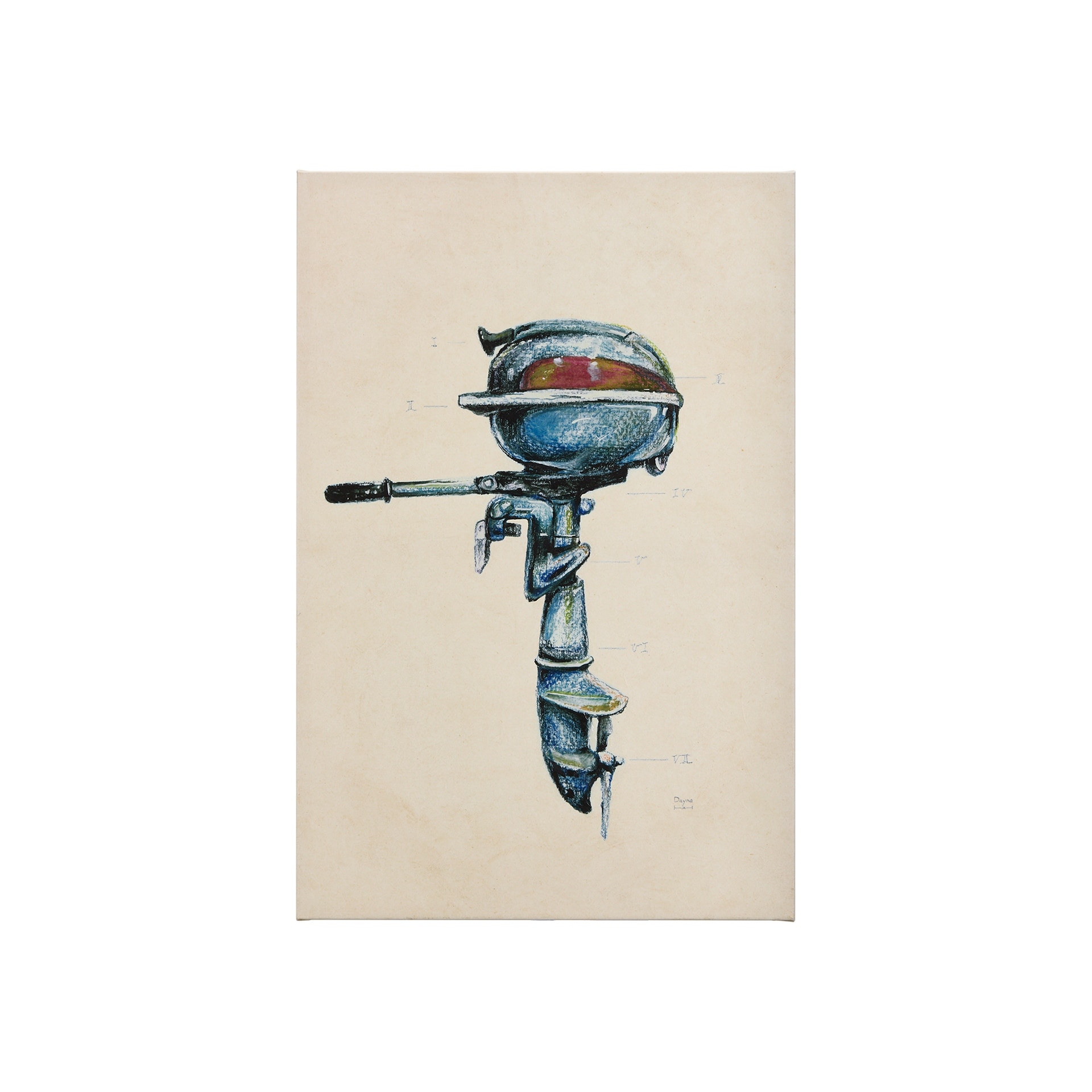 Mercana Vintage Motor I (24 x 36) Canvas Art Print