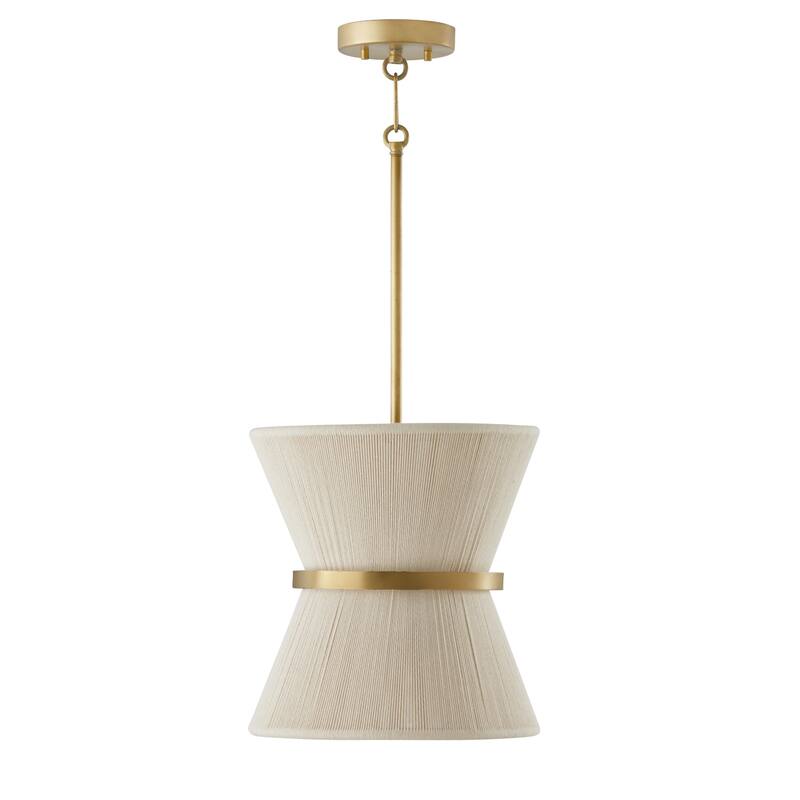 Cecilia 12" 1-light Patinaed Brass/ Tapered String Pendant