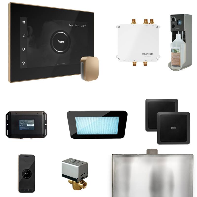 Mr Steam BLS1 Bliss Package Steam Shower Control Package with Isteamx - Black / Brushed Bronze