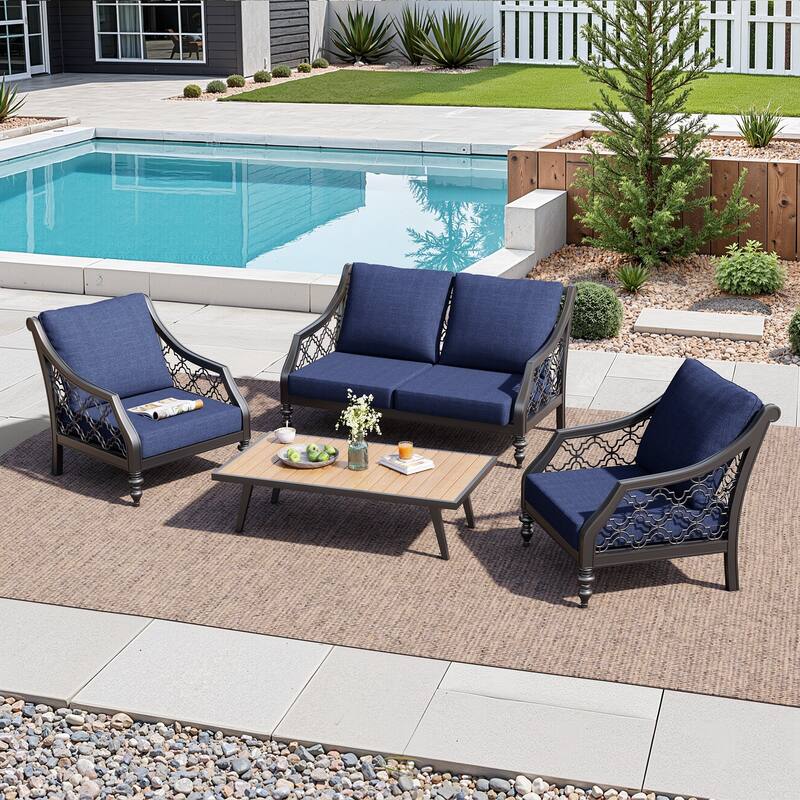 27.6 in. x 24.4 in. Crestlive Products Outdoor Deep Seat Cushion Chair Set