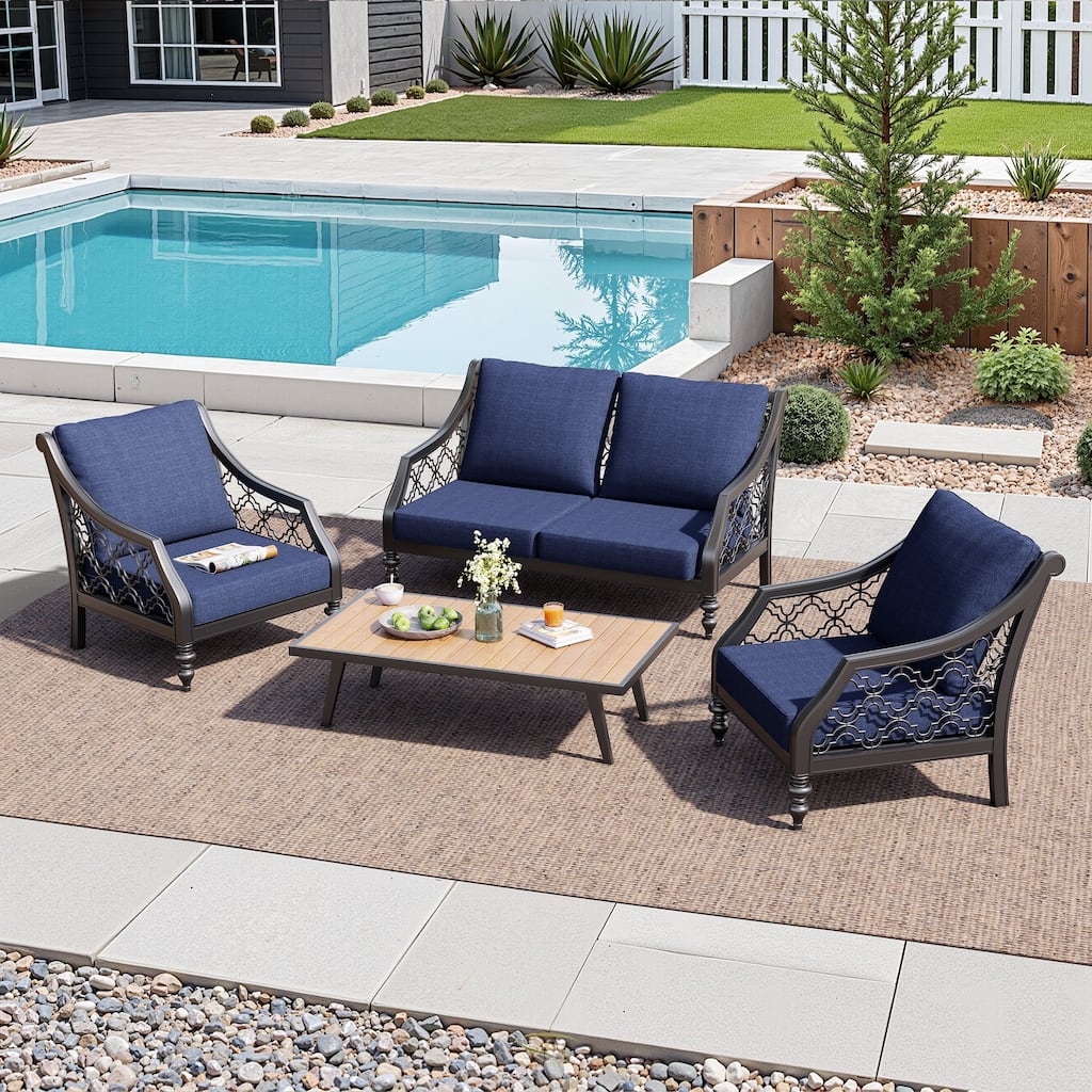 27.6 in. x 24.4 in. Crestlive Products Outdoor Deep Seat Cushion Chair Set