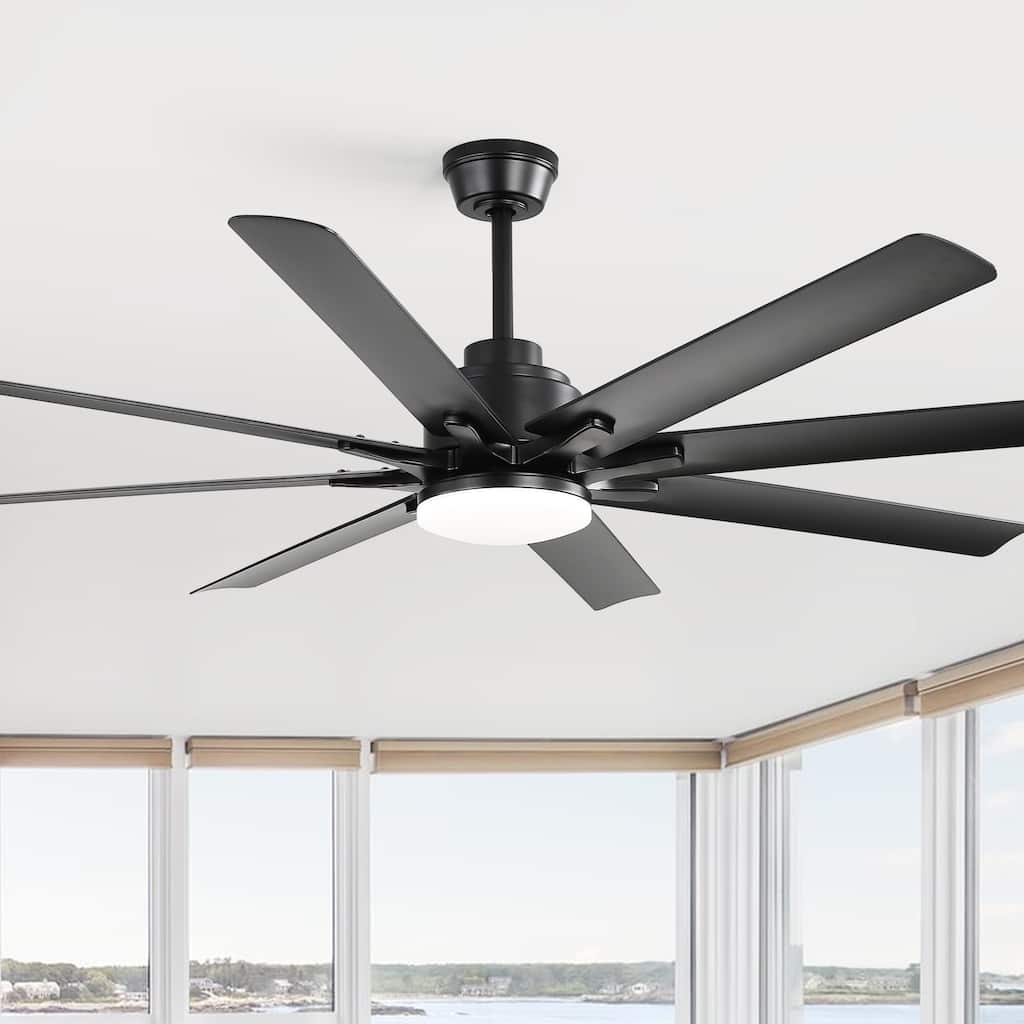 52-inch Matte Black Ceiling Fan with Light