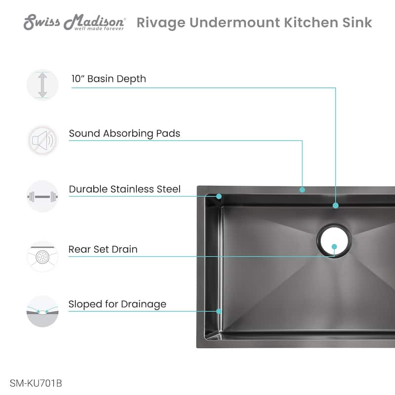 Rivage 32 x 19 Undermount Kitchen Sink