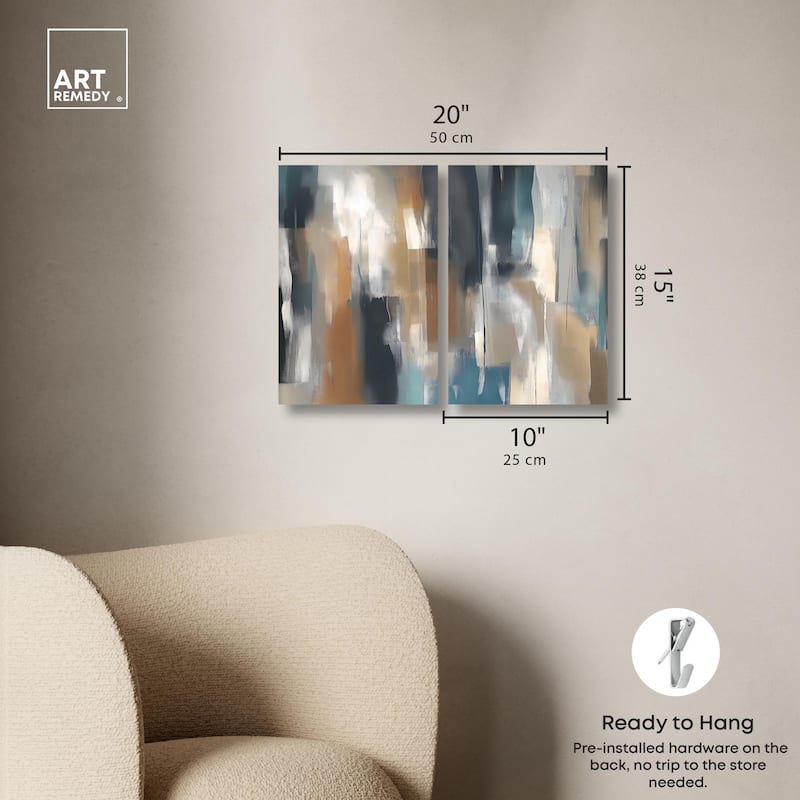 Vertical Rush Canvas Set of 2 by Art Remedy, Gallery Wrapped