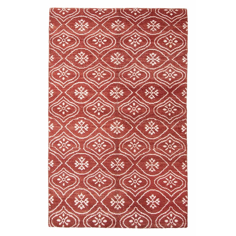 ECARPETGALLERY Hand-knotted Eternity Burgundy Wool Rug - 5'0 x 7'11 - Burgundy - 5'0 x 7'11