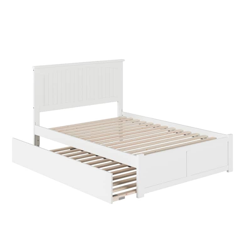 Nantucket Full Platform Bed with Footboard and Twin Trundle