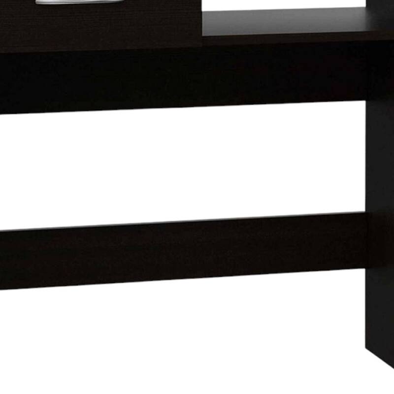 Modern 42 Inch Black Computer Desk and Bookshelf Set with Drawer - 31.50" x 15.87" x 29.82"