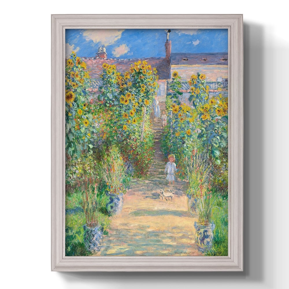 The Artist's Garden at Vetheuil  Premium Framed Canvas- Ready to Hang