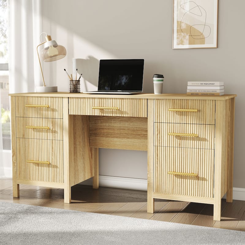 54W Executive Desk Home Office Desk with File Drawer